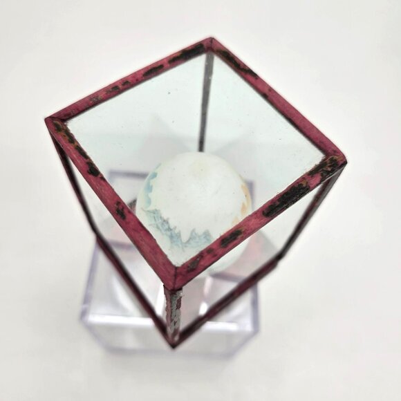 Hand-Painted Decorative Egg In Glass Display Case Scenic Landscape Design je209 - Picture 7 of 8